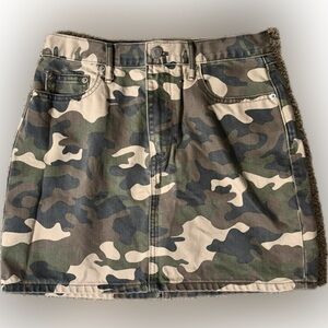 GAP Camo Denim Mini Skirt